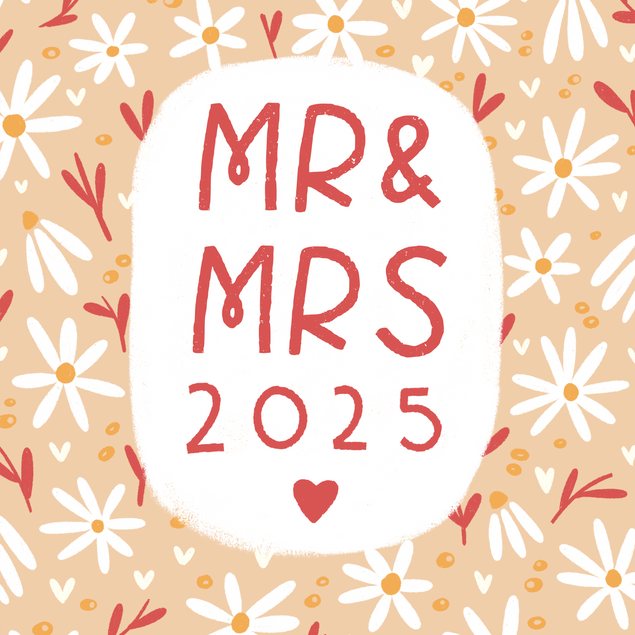 Mr & Mrs 2025 Wedding Confetti-exploding Greetings Card