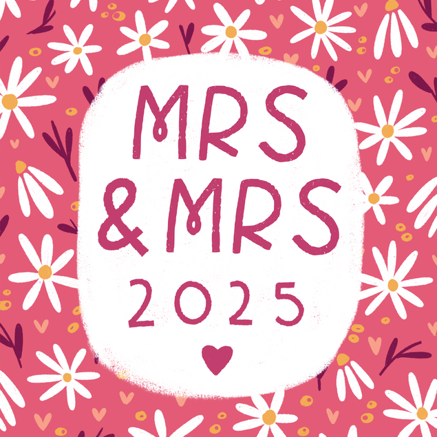 Mrs & Mrs 2025 LGBTQI+ Wedding Card