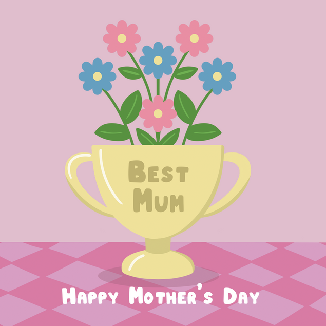 Best Mum Trophy Mother's Day Confetti-exploding Greetings Card