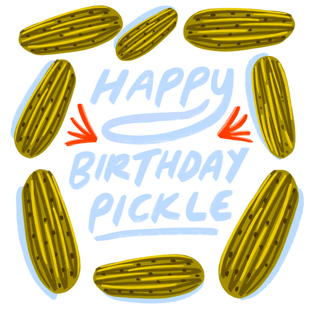 Happy Birthday Pickle Confetti-exploding Greetings Card