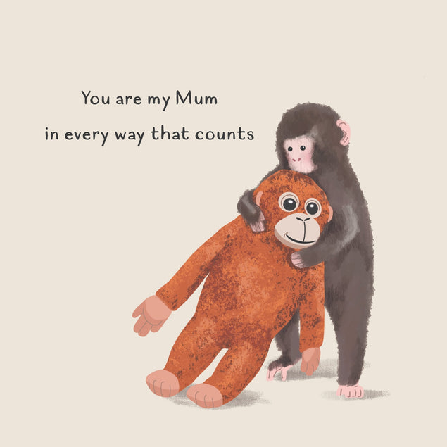 Punch The Monkey Macaque Mother's Day Confetti-exploding Greetings Card