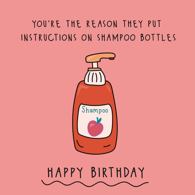 Instructions On Shampoo Bottles Funny Birthday Card
