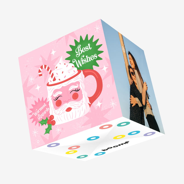 Santa Hot Chocolate Christmas Confetti-exploding Greetings Card
