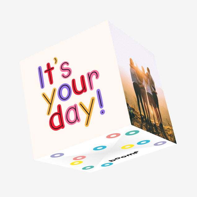 It's Your Day! Colourful Letters Birthday Confetti-exploding Greetings Card