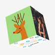 Yay Reindeer Green Christmas Confetti-exploding Greetings Card