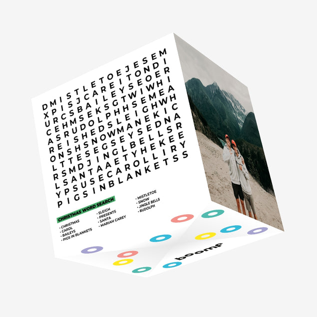 Word Search Christmas Confetti-exploding Greetings Card