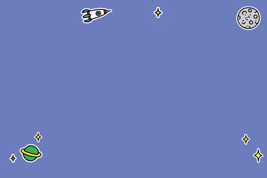 Giftbox Background Blue Rocket And Moon