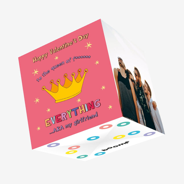 Queen Of Everything Girlfriend Valentine's Day Confetti-exploding Greetings Card
