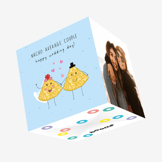 Nacho Average Couple Happy Wedding Day Confetti-exploding Greetings Card