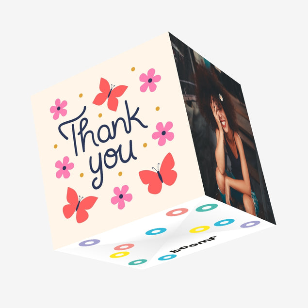 Thank You - Butterflies And Flowers Confetti-exploding Greetings Card