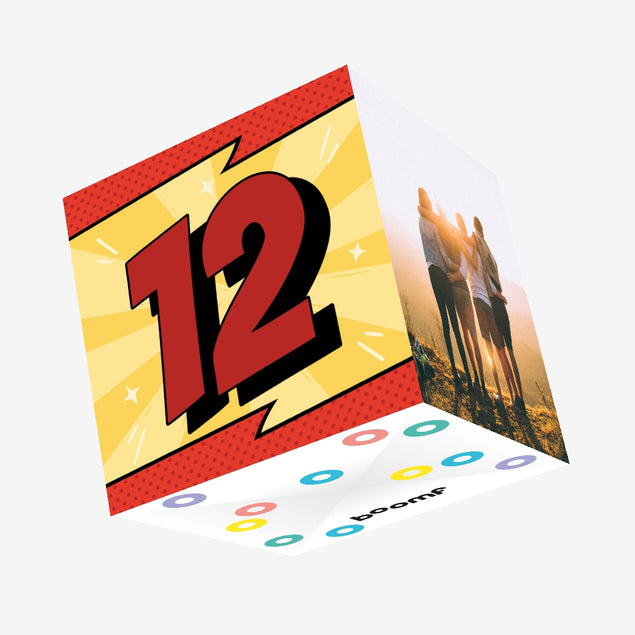 Age 12 Comic Book Number Birthday Confetti-exploding Greetings Card