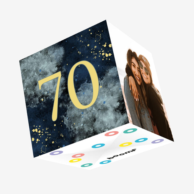 70th Birthday Abstract Design Confetti-exploding Greetings Card