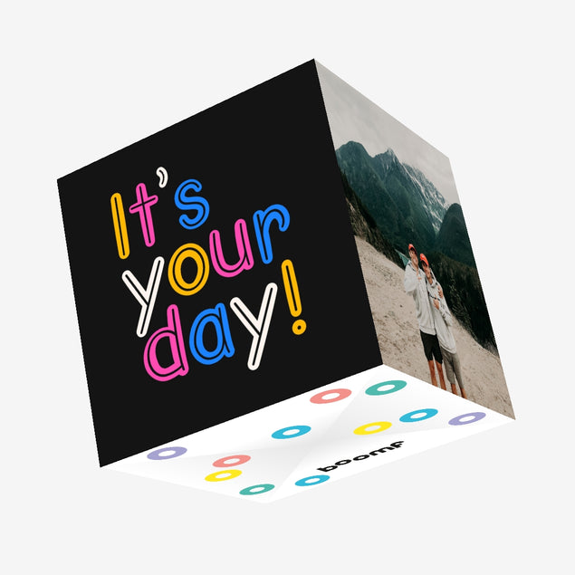 It's Your Day Celebration Black Confetti-exploding Greetings Card