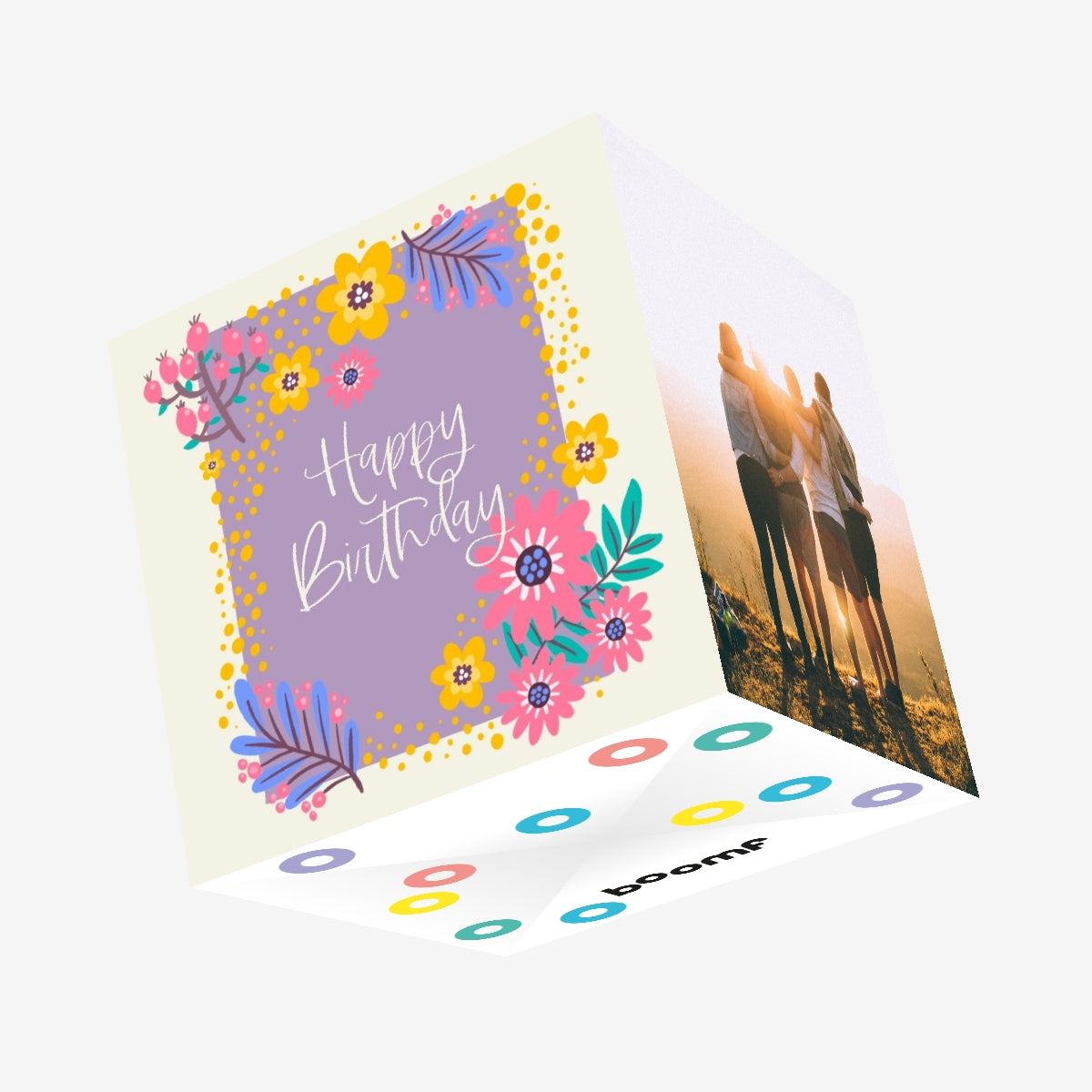 Happy Birthday Flowers And Berries Confetti-exploding Greetings Card ...