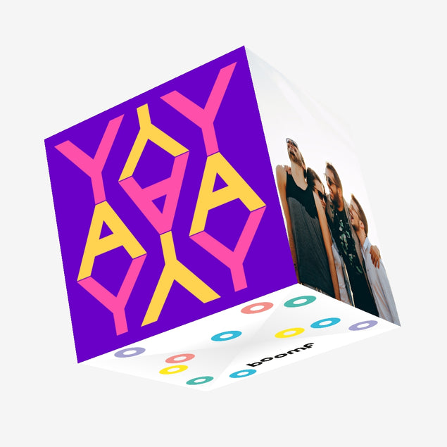 Yay Pattern Celebration Confetti-exploding Greetings Card