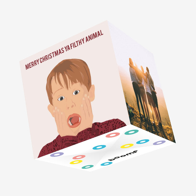 Ya Filthy Animal Home Alone Christmas Confetti-exploding Greetings Card