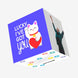 Lucky I've Got You Maneki Neko Blue Confetti-exploding Greetings Card