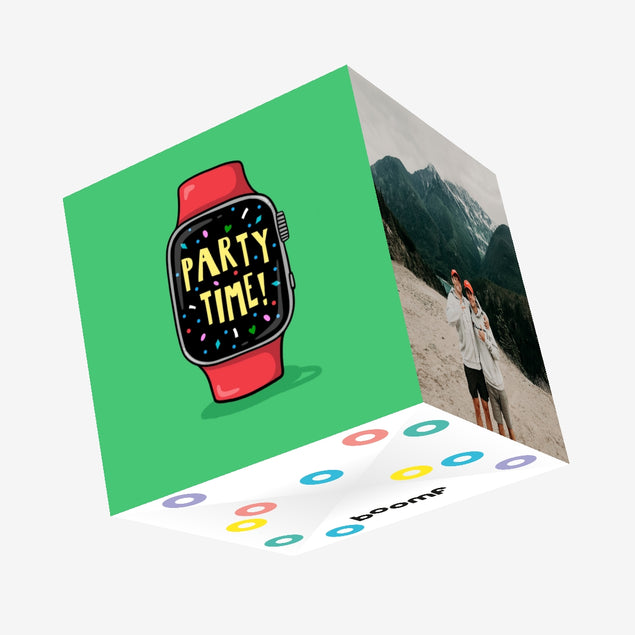 Party Time Digital Watch Confetti-exploding Greetings Card
