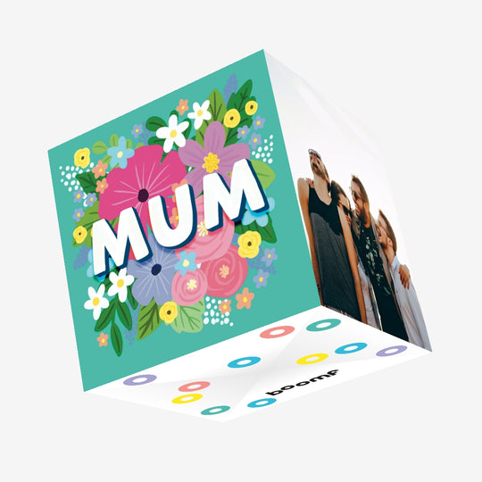 Mum Flowers Confetti-exploding Greetings Card