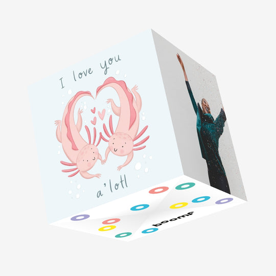 I Love You A'lotl Cute Axolotl Confetti-exploding Greetings Card