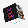 Time For Cake Birthday Black Confetti-exploding Greetings Card