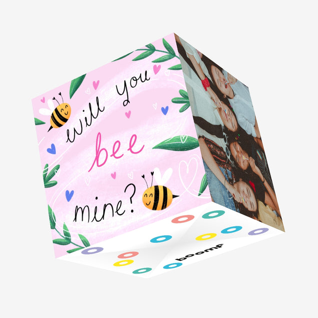 Will You Bee Mine? Cute Valentine's Day Confetti-exploding Greetings Card
