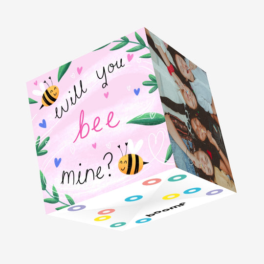 Will You Bee Mine? Cute Valentine's Day Confetti-exploding Greetings Card