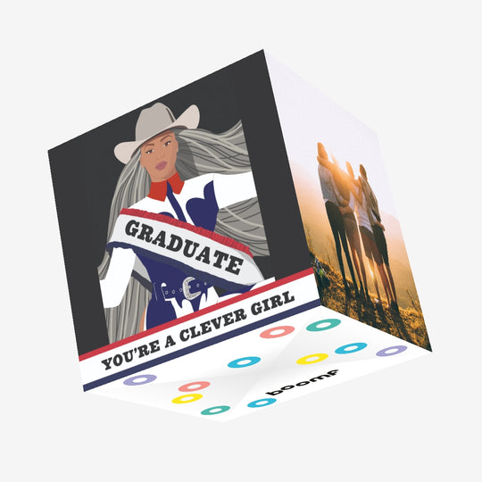 You're A Clever Girl Beyonce Graduation Confetti-exploding Greetings Card