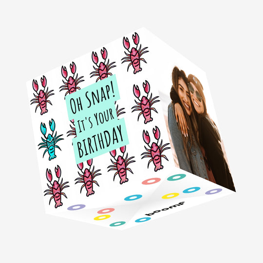 Oh Snap! Lobster Pattern Birthday Confetti-exploding Greetings Card