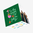 Jolly Season Flamingo Green Christmas Confetti-exploding Greetings Card