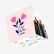 Feel Better Soon Pink Tulips Confetti-exploding Greetings Card