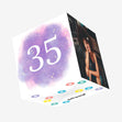 35th Birthday Purple Sky Confetti-exploding Greetings Card