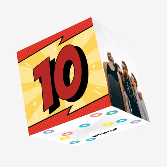 Age 10 Comic Book Number Birthday Confetti-exploding Greetings Card