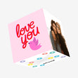 Love You Bird Valentine's Pink Confetti-exploding Greetings Card