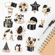 Happy Birthday Stickers Black