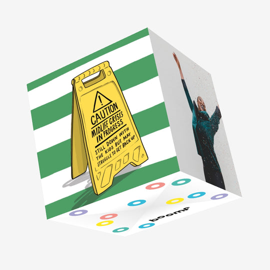 Funny Midlife Crisis Warning Sign Birthday Confetti-exploding Greetings Card