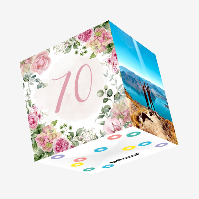 70th Birthday Pink Flowers Confetti-exploding Greetings Card