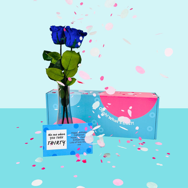 Confetti-Exploding Eternity Rose Box - Blue