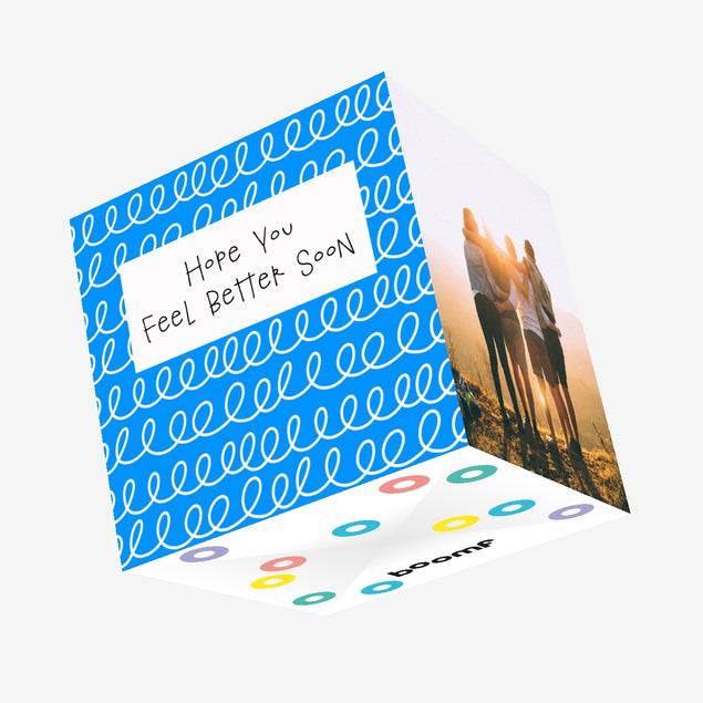 Hope You Feel Better Soon Blue Confetti-exploding Greetings Card