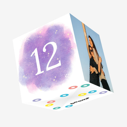 12th Birthday Purple Sky Confetti-exploding Greetings Card