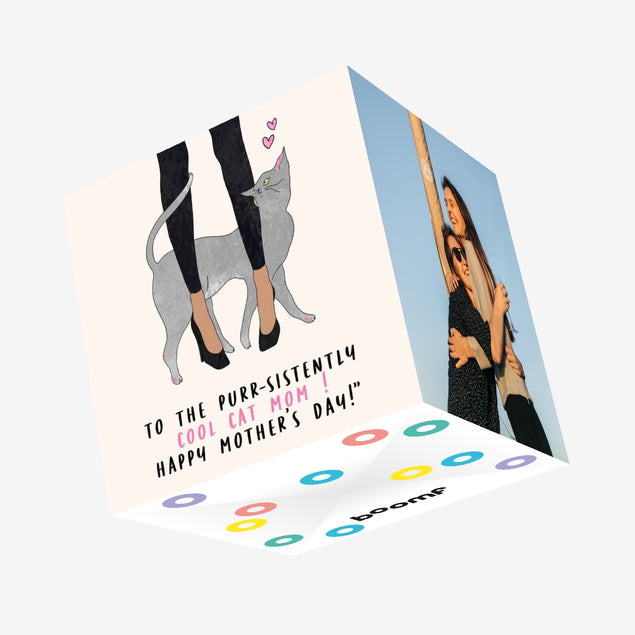 To The Purr-sistently Cool Cat Mom Mother's Day Confetti-exploding Greetings Card