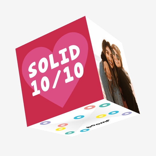 Solid 10/10 Pink Heart Confetti-exploding Greetings Card