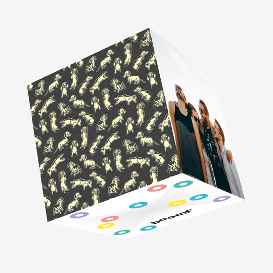 Black And White Dachshund Confetti-exploding Greetings Card