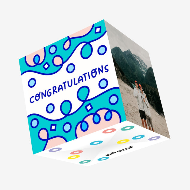 Congratulations Abstract Design Confetti-exploding Greetings Card