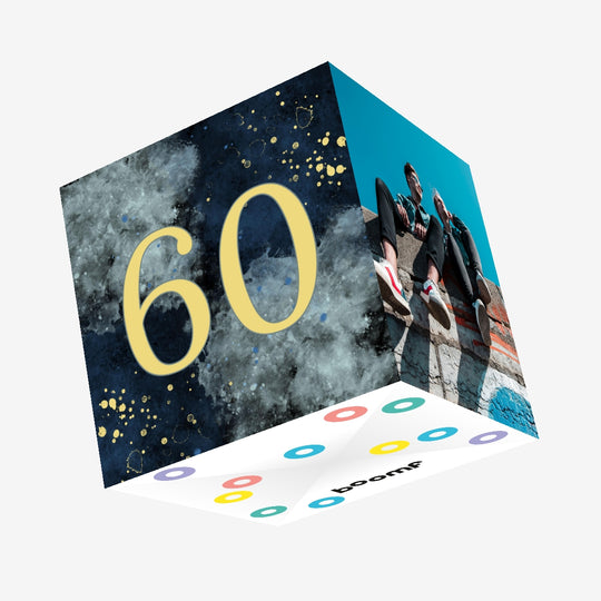 60th Birthday Abstract Design Confetti-exploding Greetings Card