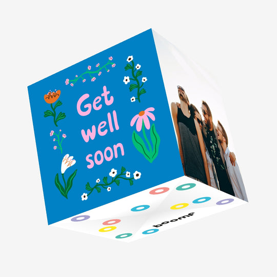 Floral Get Well Soon Confetti-exploding Greetings Card