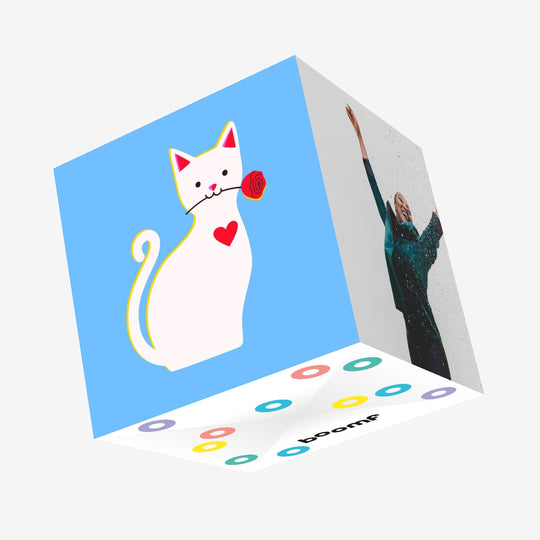 Romantic Red Rose Valentine's Cat Confetti-exploding Greetings Card