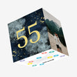 55th Birthday Abstract Design Confetti-exploding Greetings Card