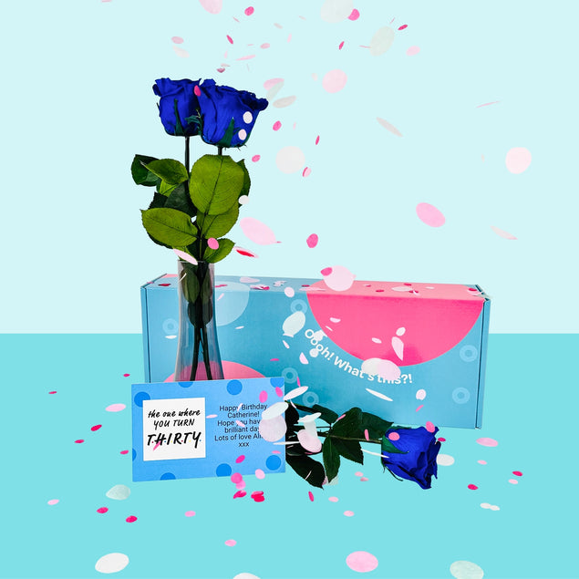 Confetti-Exploding Eternity Rose Box - Blue