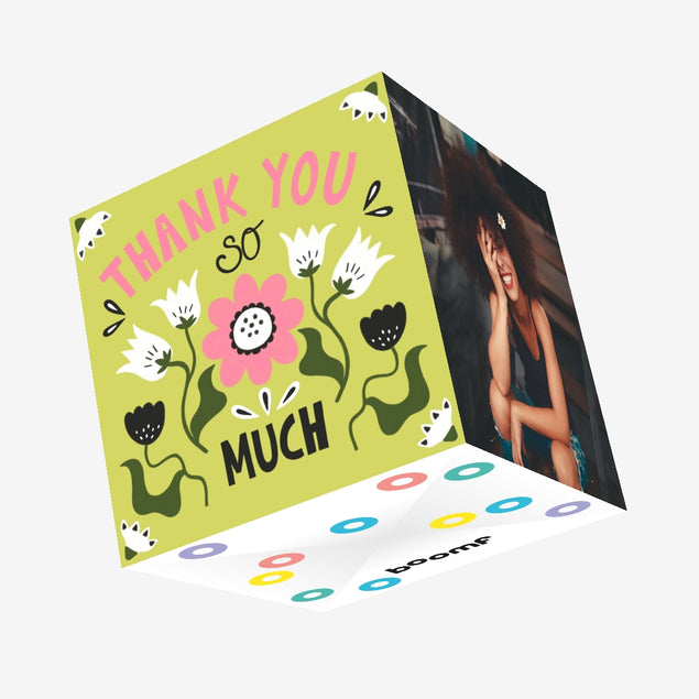 Blooming Flowers Thank You Confetti-exploding Greetings Card